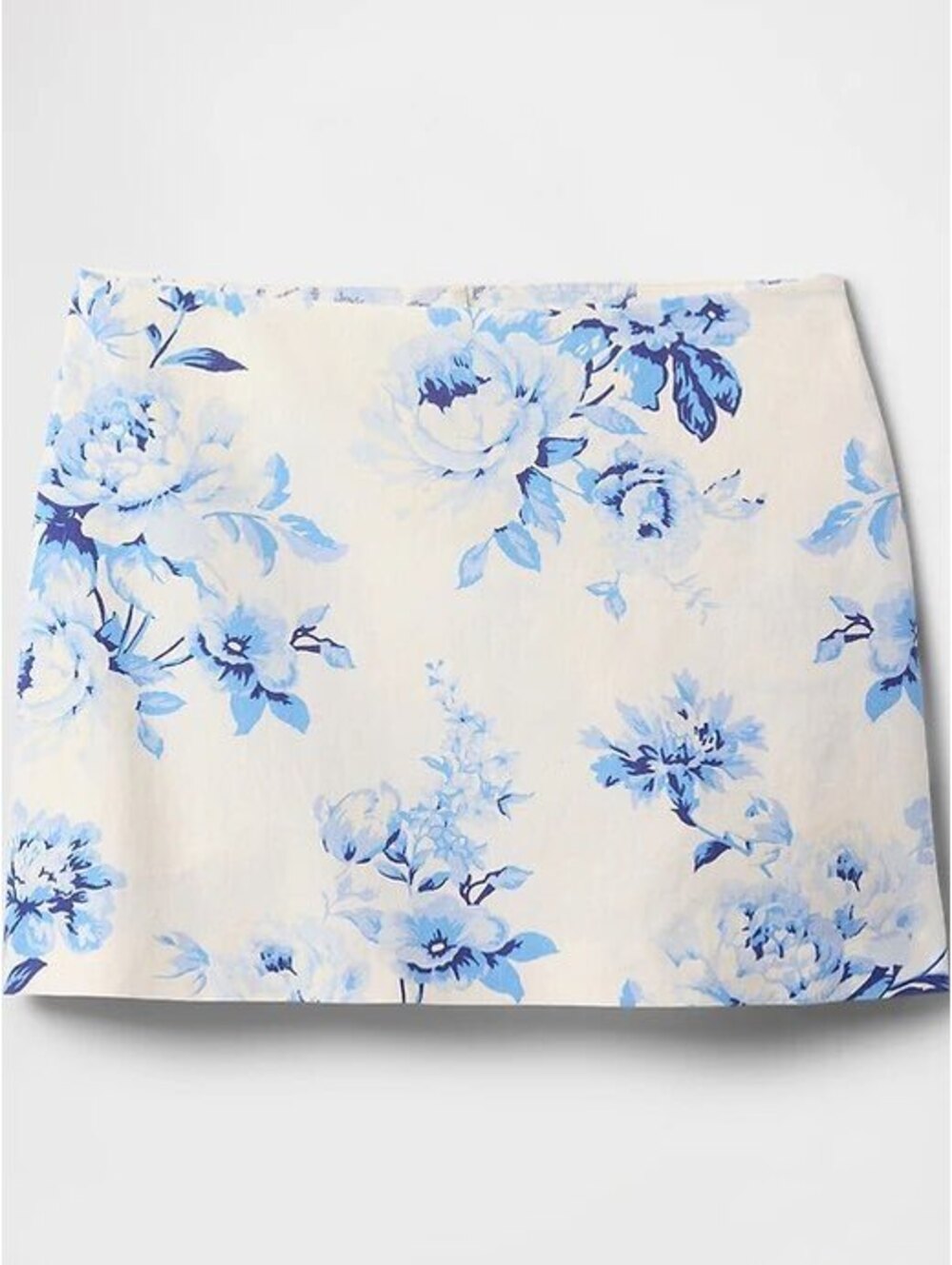 Gap Linen-Blend Mini Skort in Blue Floral